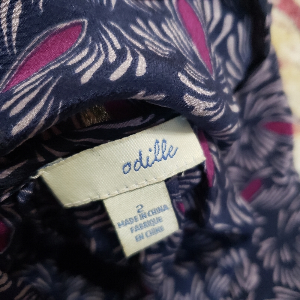 Anthropologie Odille Cowl Neck Cap Sleeve Silk Blouse Size 2 - Picture 3 of 12